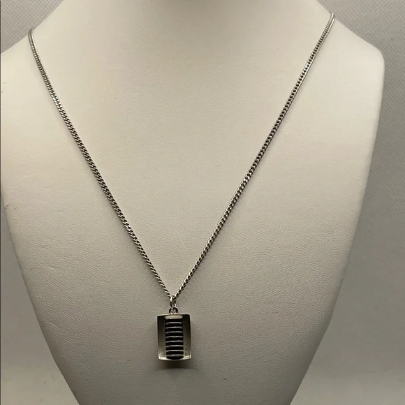 Miansai Enzo Necklace Sterling Silver Black Enamel - Picture 1 of 4